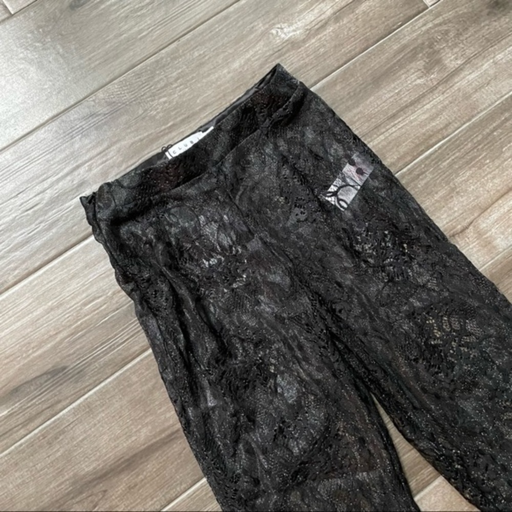 NWT Club L London black semi-sheer lace cover up pants - Picture 7 of 7